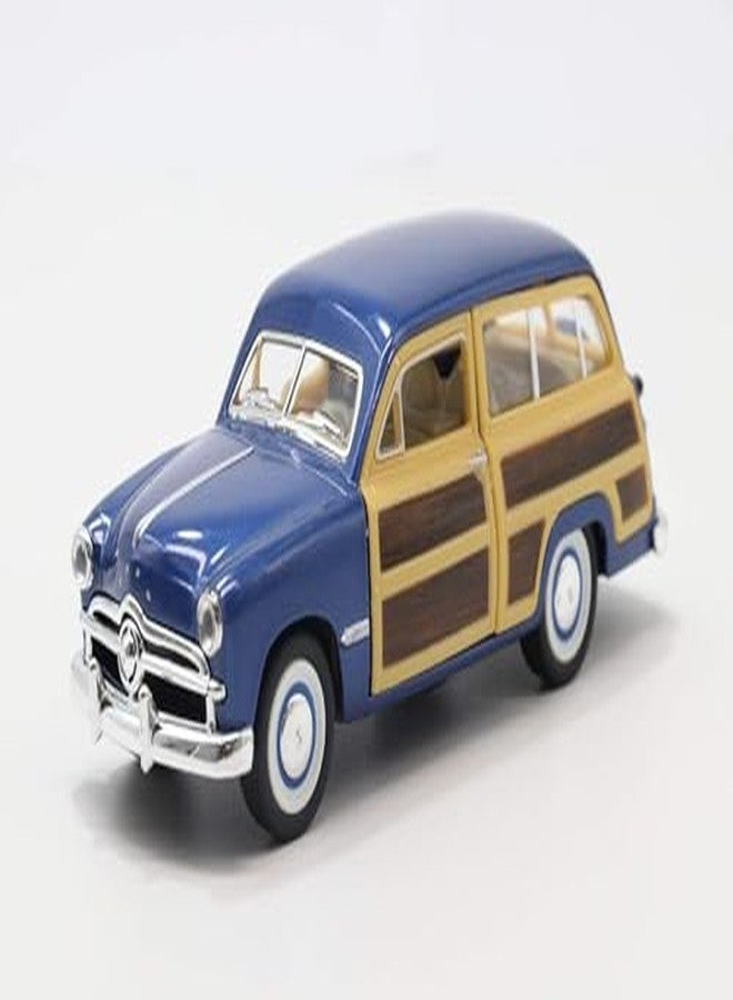Giptoc Kins Mart 1949 Ford Woody Wagon - 1:40 Scale Diecast Model Car with Pull Back Action & Opening Doors - Vintage Collectible Classic (Black) - Image 2